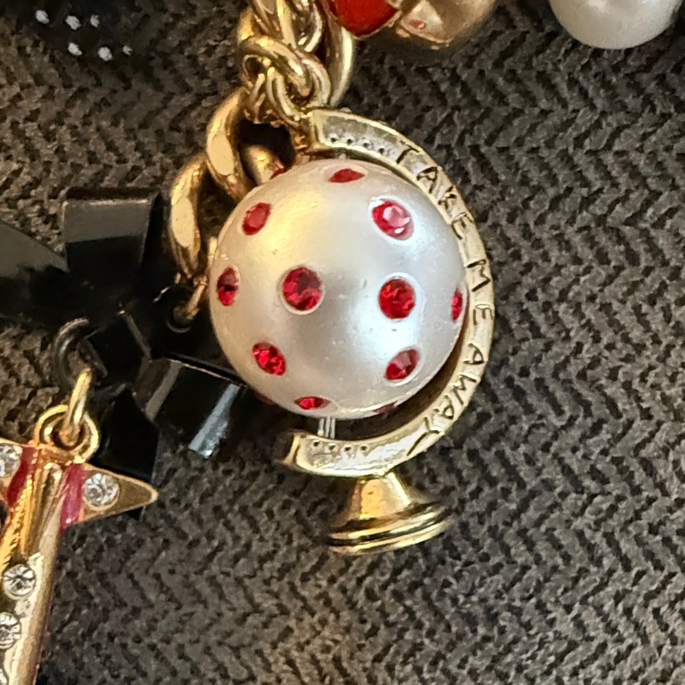 Betsey Johnson Key Fob Bag Charm World Traveler Take Me Away Vintage - Picture 12 of 13
